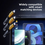 YAGUFE 120W Charger Cable Metal Braided Data Cable 3-in-1 Type-C Super Fast Charging Car Charger One-to-Three Universal