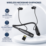 YAGUFE Long Battery Life Neckband Earbuds;Sweat-proof Sports Earphones;Noise Reduction Neckband Headset YGF-E8