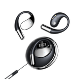 YAGUFE Open Ear Clip Wireless Earbuds Q93 Bluetooth 5.3, Sports Earphones Built-in Microp0hone with Earhooks & Ear Hook, Wireless Charging Case & Display, Waterproof Fitness Headphones for Running