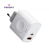 YAGUFE 23W European Standard Apple 16 Watch Three-in-One Wireless Charger Applicable Applewatchs10 Charging Head Apple 15 Fast Charge