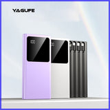 Carga rápida 66w Power Bank 20000mAh Cargador portátil con 4 cables incorporados con pantalla LED Linterna Cargador de teléfono Power Bank Batería 