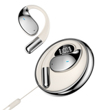 YAGUFE Open Ear Clip Wireless Earbuds Q93 Bluetooth 5.3, Sports Earphones Built-in Microp0hone with Earhooks & Ear Hook, Wireless Charging Case & Display, Waterproof Fitness Headphones for Running