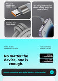 YAGUFE Two Drag Three 100W Data Cable for Apple Huawei Android Multi-Functional Foreign  Drag Three Aluminum Alloy Fast Charge Line