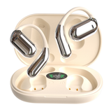 YAGUFE Open Ear Clip Wireless Earbuds Q16 Bluetooth 5.3, Sports Earphones Built-in Microp0hone with Earhooks & Ear Hook, Wireless Charging Case & Display, Waterproof Fitness Headphones for Running