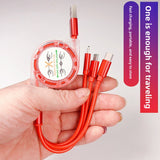YAGUFE 1-to-3 Retractable Metal Data Cable Three-in-One Charging Cable Compatible with Android Type-C Gift Promotion