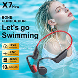 YAGUFE Cross-border X7s Bone Conduction Headphones Long Wear Comfort Open-ear Sports Headphones Built-in 32G Bluetooth Swimming Headphones