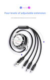 YAGUFE 1-to-3 Retractable Metal Data Cable Three-in-One Charging Cable Compatible with Android Type-C Gift Promotion