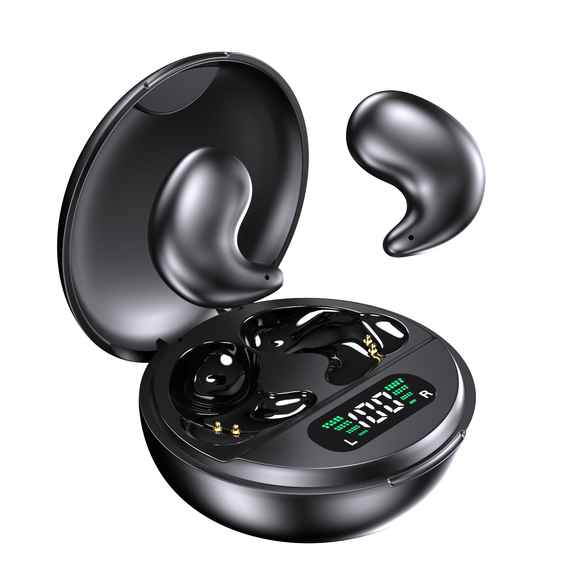 YAGUFE Open Ear Clip Wireless Earbuds Y79 Bluetooth 5.3, Sports Earphones Built-in Microp0hone with Earhooks & Ear Hook, Wireless Charging Case & Display, Waterproof Fitness Headphones for Running