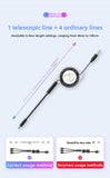 YAGUFE 1-to-3 Retractable Metal Data Cable Three-in-One Charging Cable Compatible with Android Type-C Gift Promotion