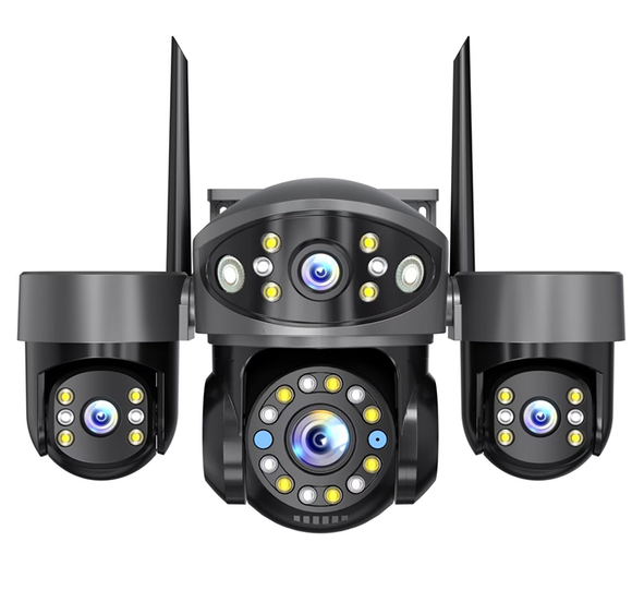 YAGUFE 4K LTE Cellular Security Camera 3-axis / 6 million pixels Wireless Outdoor, Three-in-One + WiFi + True Tri-View ，Color Night Vision, Local/Cloud Storage, Go PT Ultra+SP, Updated Version Q83SY13A（12V)