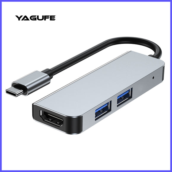 USB C Hub YAGUFE Docking station 3-in-1 TYPE-C to HDMI+USB3.0 * 1+USB2.0 * 1 with USB-C Data Port Type C,SD/Micro SD Card Reader USB C Dongle Multiport Adapter for MacBook Air/Pro, iPad Pro M1