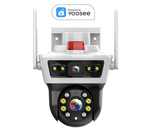 YAGUFE 4K LTE Cellular Security Camera,Dual lenses, 360-degree surveillance Color Night Vision, Local/Cloud Storage, Go PT Ultra+SP, Updated Version QQ10