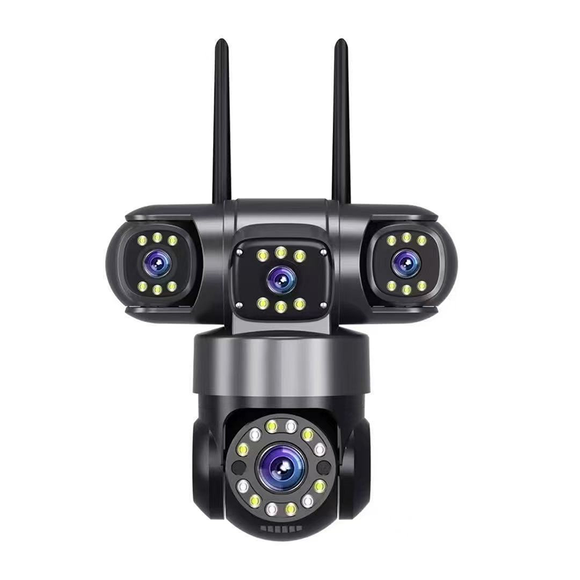 YAGUFE 4K LTE Cellular Security Camera 3-axis / 6 million pixels Wireless Outdoor, Three-in-One + WiFi + True Tri-View ，Color Night Vision, Local/Cloud Storage, Go PT Ultra+SP, Updated Version Q83D12A（12V)