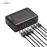 YAGUFE GaN 200W European Standard Multi-Port Charger Suitable for Computer Apple 16 Charger Samsung Charger CE Certification