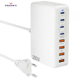 YAGUFE GaN 200W European Standard Multi-Port Charger Suitable for Computer Apple 16 Charger Samsung Charger CE Certification