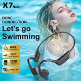 YAGUFE Cross-border X7s Bone Conduction Headphones Long Wear Comfort Open-ear Sports Headphones Built-in 32G Bluetooth Swimming Headphones