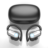 YAGUFE Open Ear Clip Wireless Earbuds Q15 Bluetooth 5.3, Sports Earphones Built-in Microphone with Earhooks & Ear Hook, Wireless Charging Case & Display, Waterproof Fitness Headphones for Running