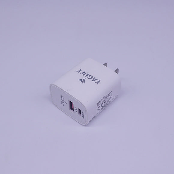 YAGUFE TYPE-C PD20W Chargeur super rapide à double sortie d'exportation à puissance réelle FB-628B pour téléphones mobiles disponible dans les normes américaines, britanniques et européennes 