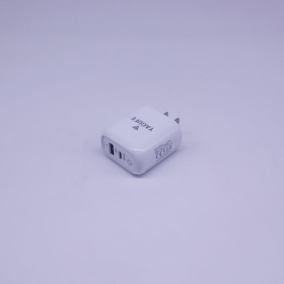 YAGUFE TYPE-C PD20W Chargeur super rapide d'exportation à double sortie à puissance réelleFB-651 pour téléphones mobiles disponible dans les normes américaines, britanniques et européennes 