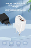 YAGUFE Cross-Border Hot Sale Pd40w European Standard Samsung Charger 2c2a Fast Charge for Apple 15 Samsung Mobile Phone CE Certification