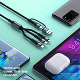 YAGUFE 100W Super Fast Charging 5-in-1 Data Cable 2-in-3 Compatible with Apple Huawei Xiaomi Android Type-C Charging