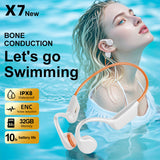 YAGUFE Cross-border X7s Bone Conduction Headphones Long Wear Comfort Open-ear Sports Headphones Built-in 32G Bluetooth Swimming Headphones