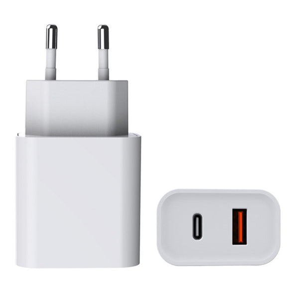 Chargeur USB C, chargeur rapide double port avec adaptateur d'alimentation USB C 20 W, chargeur mural compact de type C pour iPhone 13 Mini/13 Pro Max, iPhone 11/12 Pro Max, iPad Pro, AirPods Pro, Pixel, Galaxy et plus encore 