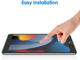 Protector de pantalla compatible con iPad (10,2 pulgadas, modelo 2021/2020/2019, generación 9/8/7), película de vidrio templado 